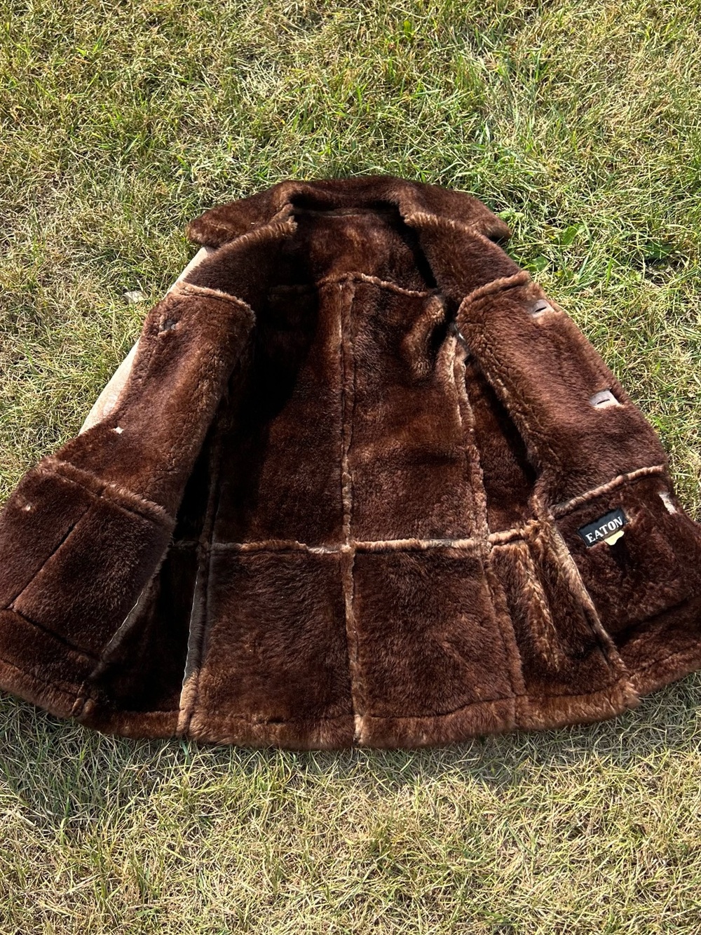 Vtg 70s Genuine Sheepskin Shearling Coat - Picture 6 of 11